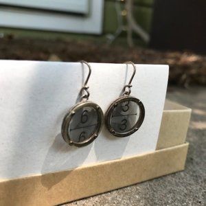 Artisan tin film and sterling silver earrings